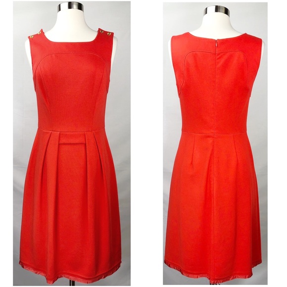 Trina Turk Women's Size 4 Red / Orange Dress with gold button details - Picture 1 of 8